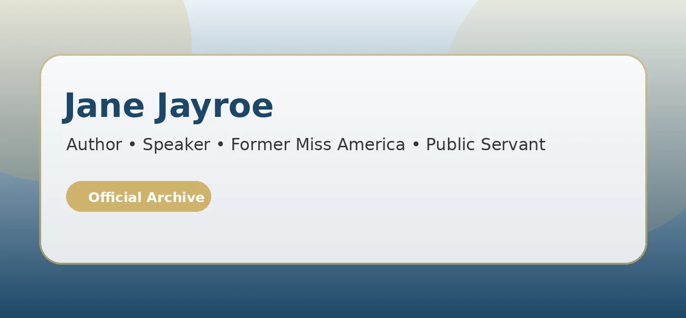 Jane Jayroe | Author, Speaker & Former Miss America